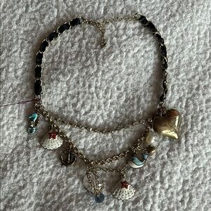 Gold and Black Charm Necklace